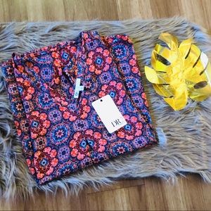 Red Patterned Blouse